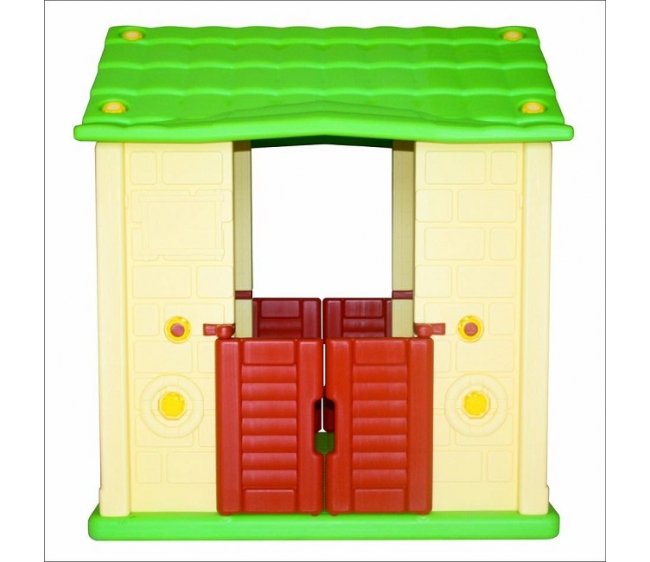 Игровой домик для детей Королевский с 2 окнами и 2 дверями, желтый  